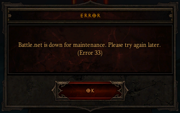 Diablo III Error 33